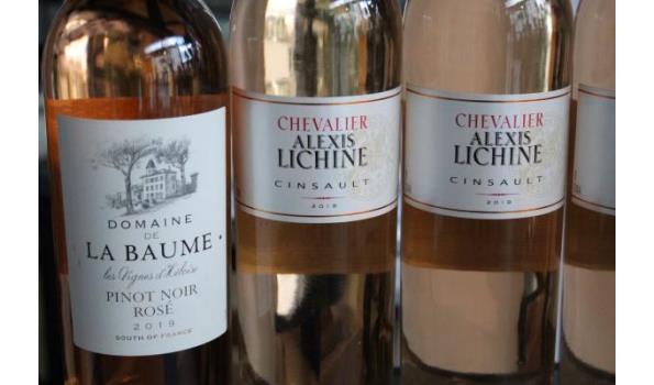 12 div flessen à 75cl rosé wijn, wo Domaine de la Baume 2019
